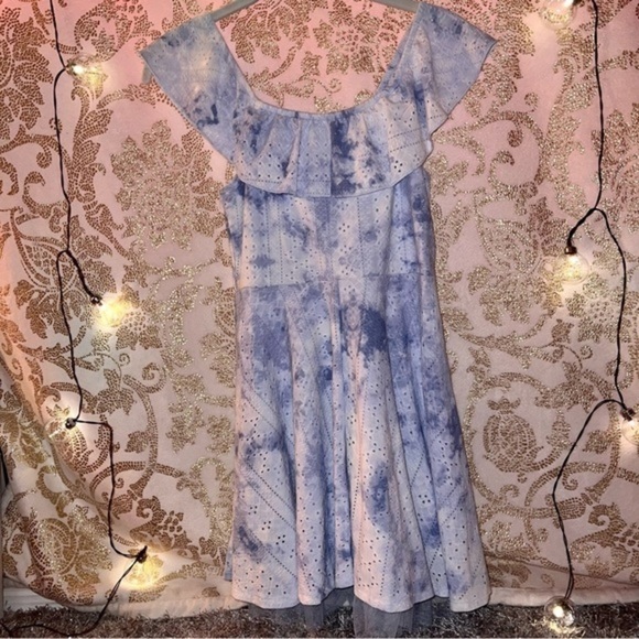 🥀 Knit Works Girls Blue Spring Dress - Picture 6 of 8
